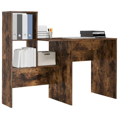 Desk Smoked Oak Engineered Wood 131.5 x 50 x 106.5 cm