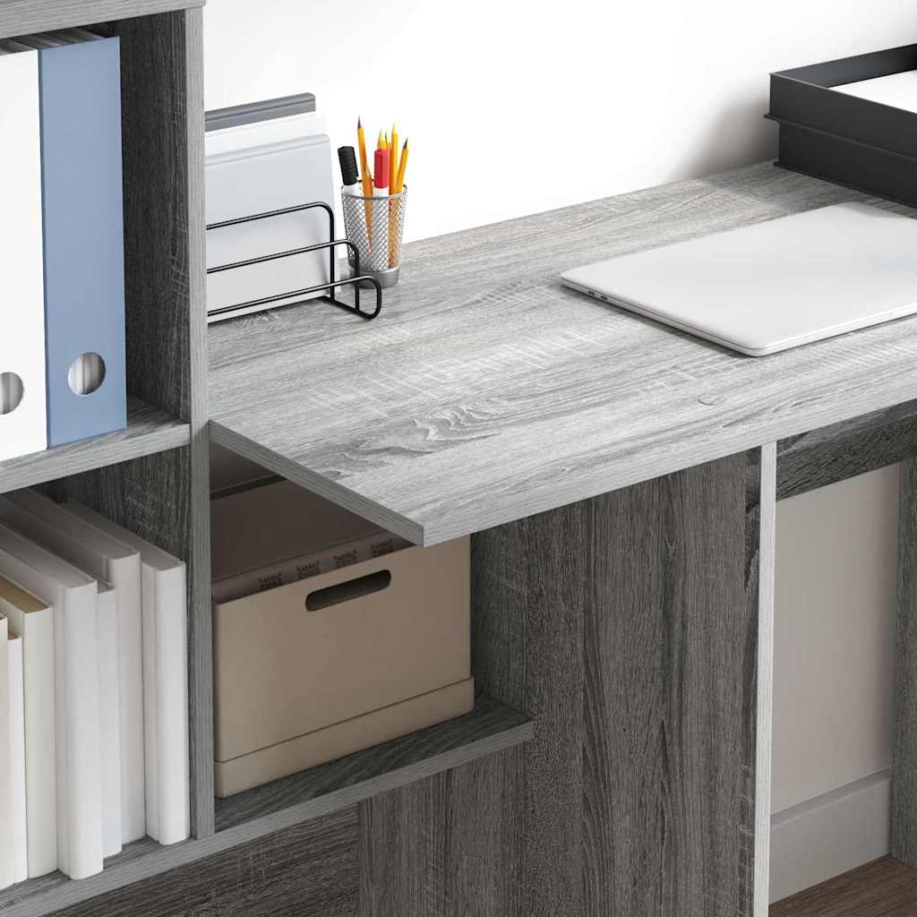Desk Grey Sonoma Engineered Wood 131.5 x 50 x 106.5 cm