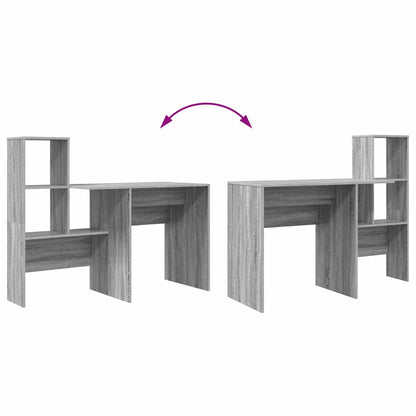 Desk Grey Sonoma 131.5 x 50 x 106.5 cm Engineered Wood