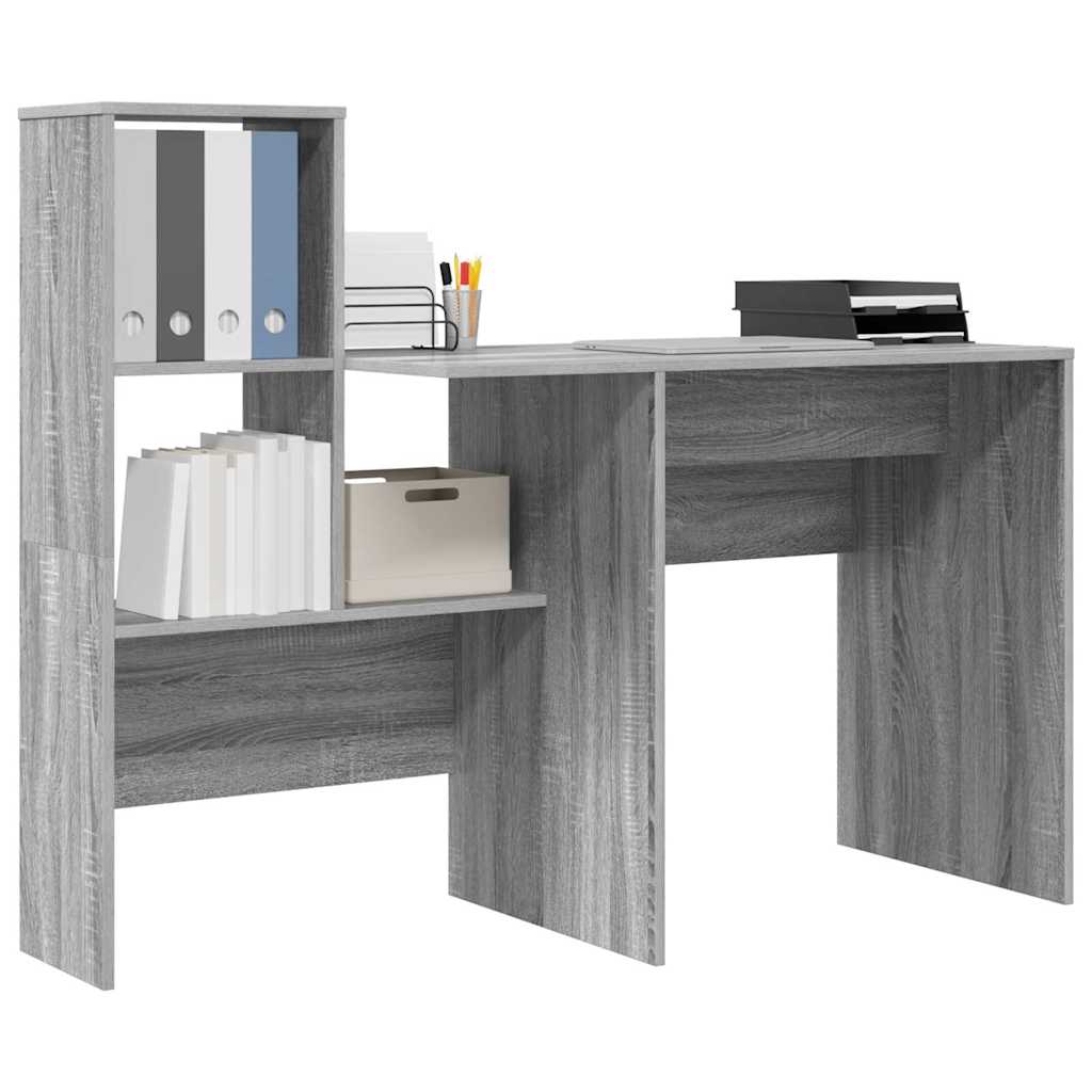 Desk Grey Sonoma Engineered Wood 131.5 x 50 x 106.5 cm