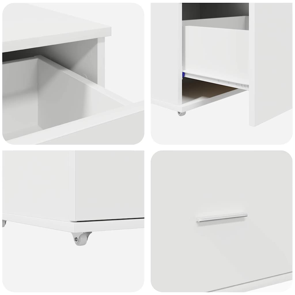 Drawer Cabinet with Wheel White 55 x 45 x 31 cm