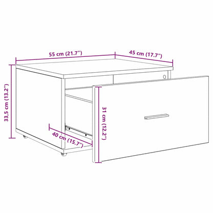 Drawer Cabinet with Wheel White 55 x 45 x 31 cm