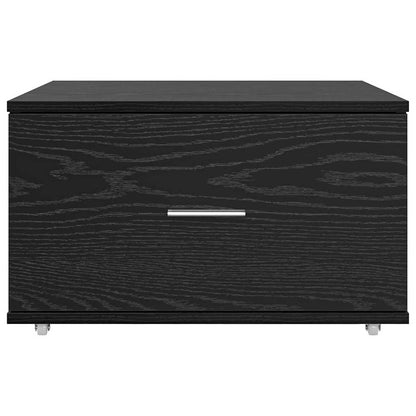 Drawer Cabinet with Wheel Black Oak 55 x 45 x 31 cm