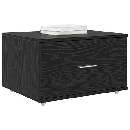 Drawer Cabinet with Wheel Black Oak 55 x 45 x 31 cm