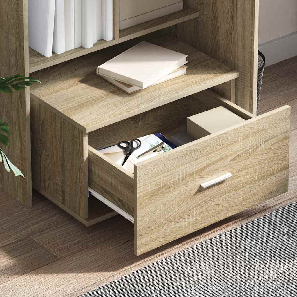 Drawer Cabinet with Wheel Sonoma Oak 55 x 45 x 31 cm