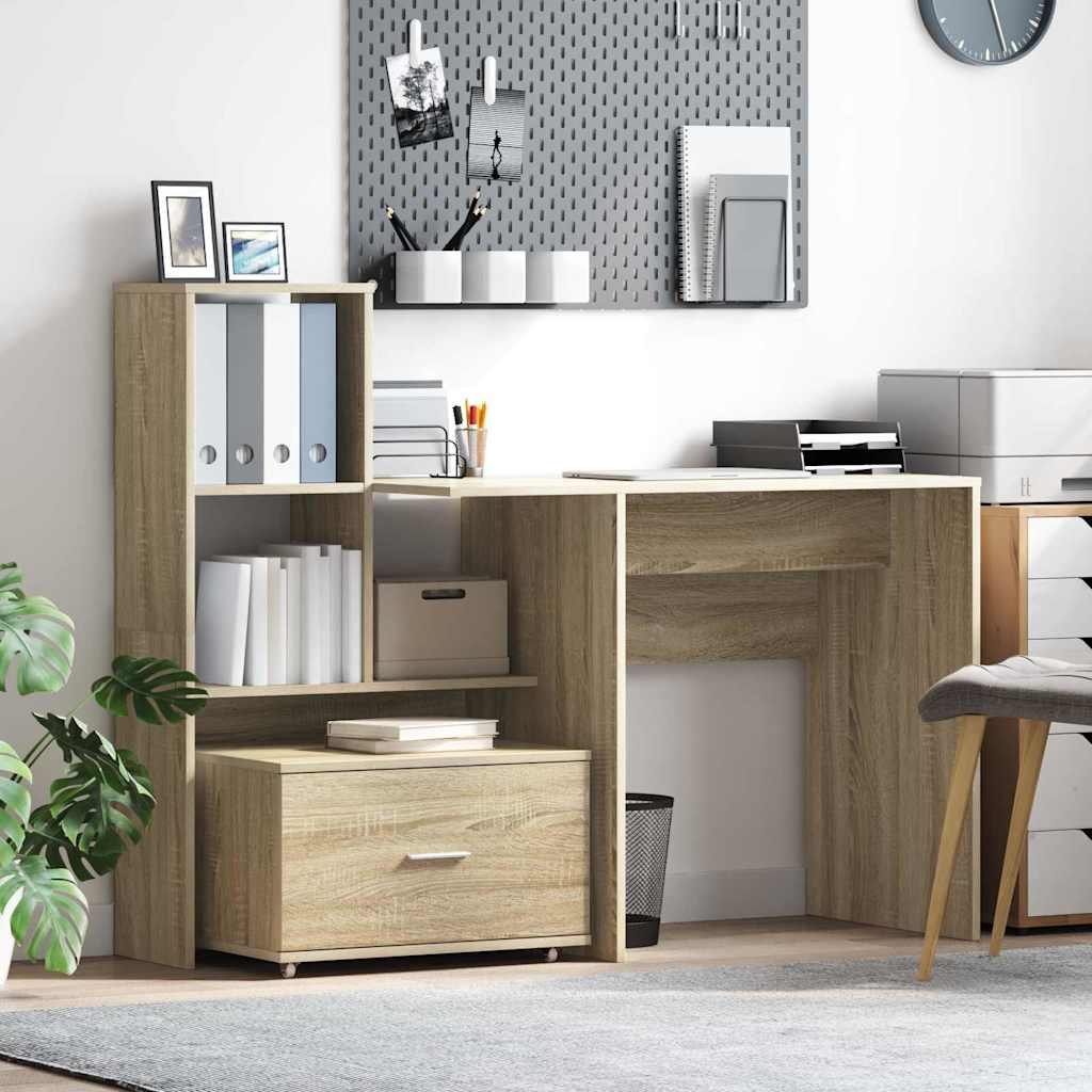 Drawer Cabinet with Wheel Sonoma Oak 55 x 45 x 31 cm