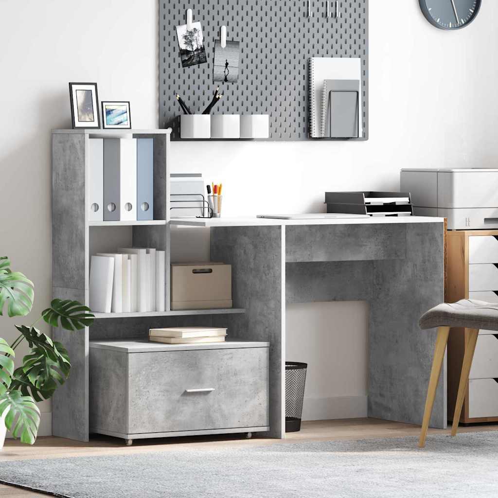 Drawer Cabinet with Wheel Concrete Grey 55 x 45 x 31 cm