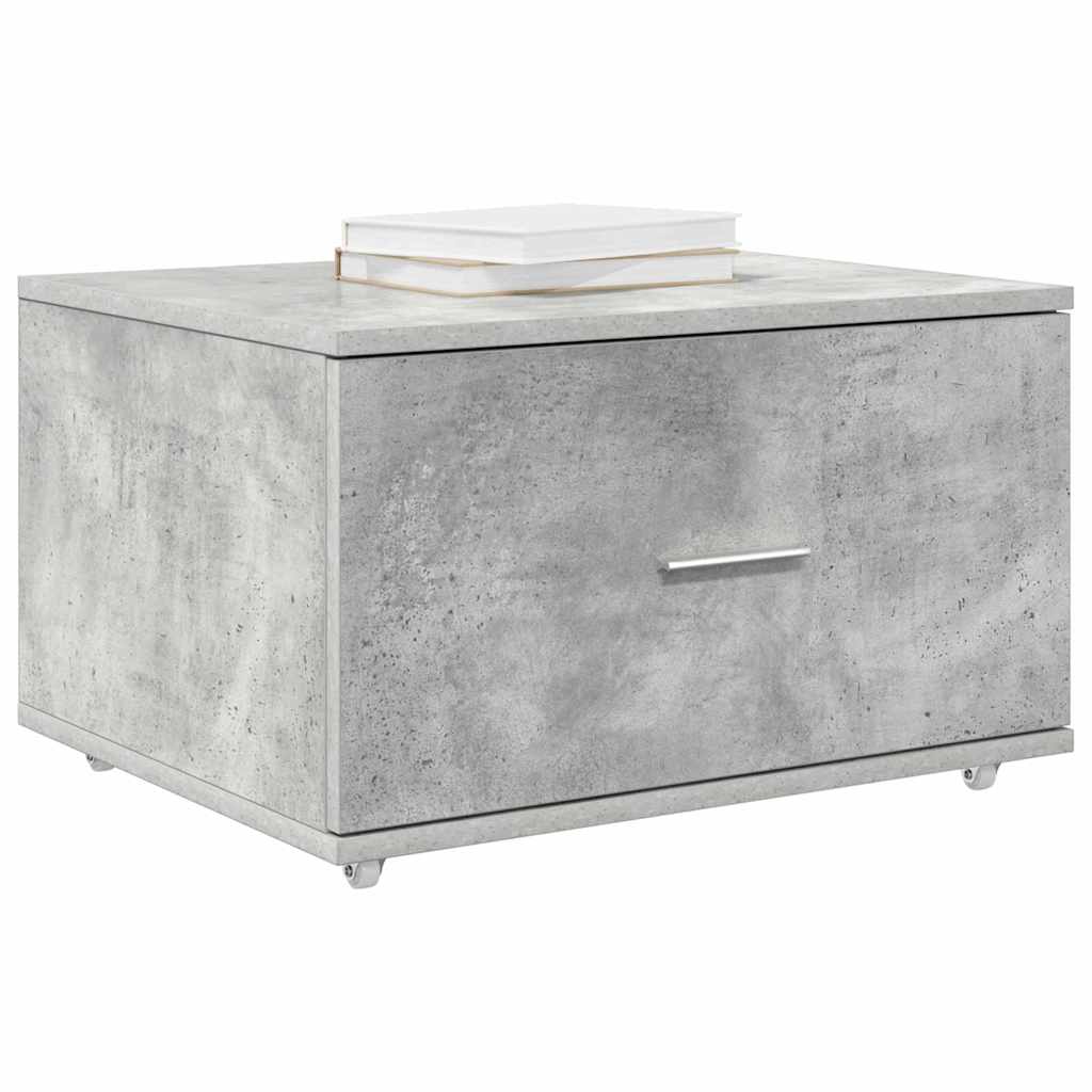 Drawer Cabinet with Wheel Concrete Grey 55 x 45 x 31 cm