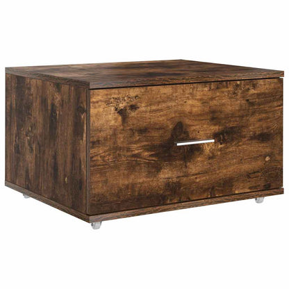 Drawer Cabinet with Wheel Smoked Oak 55 x 45 x 31 cm
