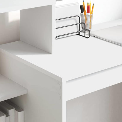 Desk White Engineered Wood 100 x 40 x 90 cm