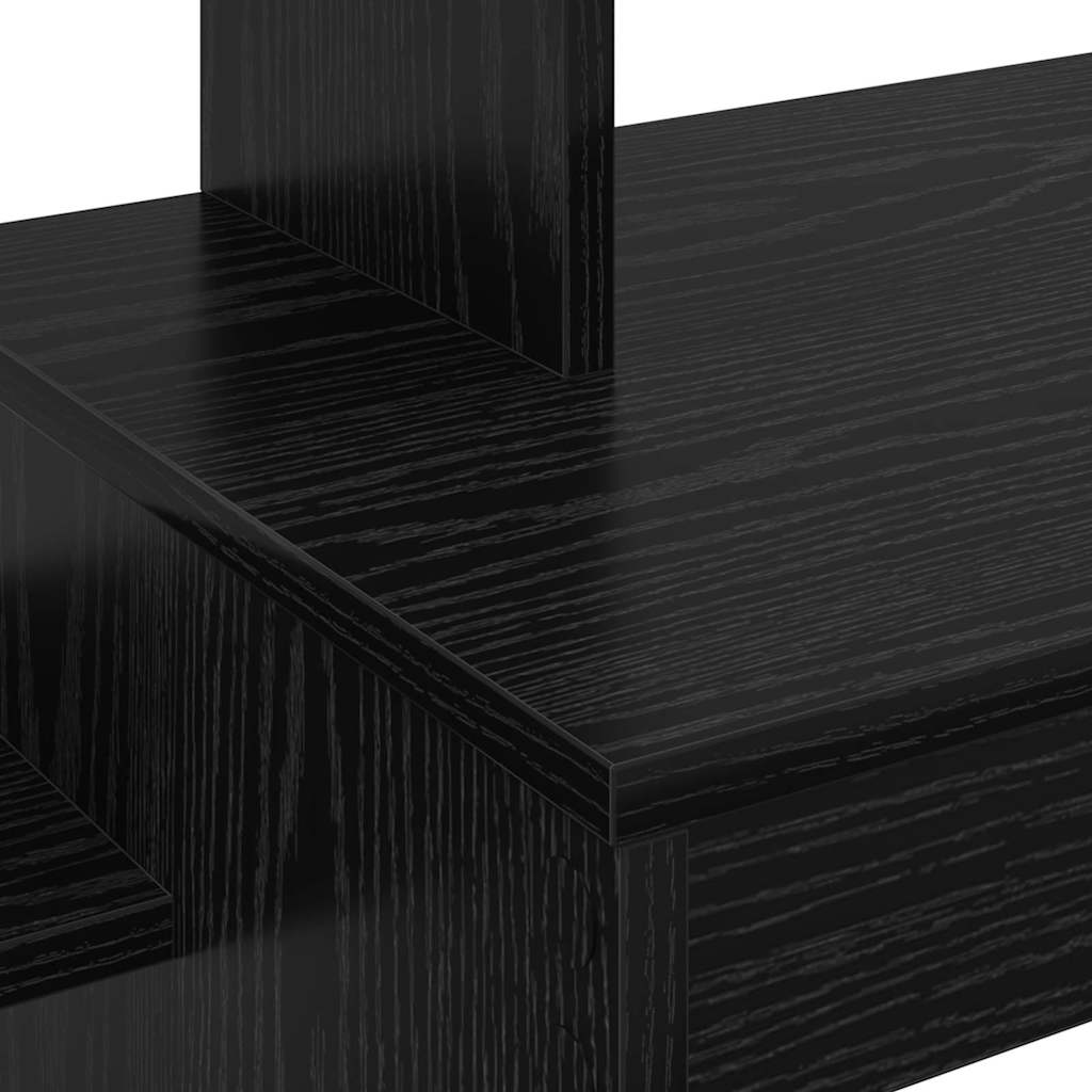 Desk with Shelf Black Oak 100 x 40 x 90 cm Engineered Wood