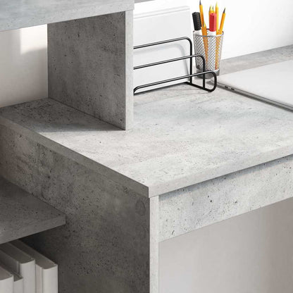 Desk with Shelf Concrete Grey 100 x 40 x 90 cm Engineered Wood