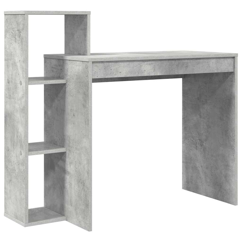 Desk with Shelf Concrete Grey 100 x 40 x 90 cm Engineered Wood