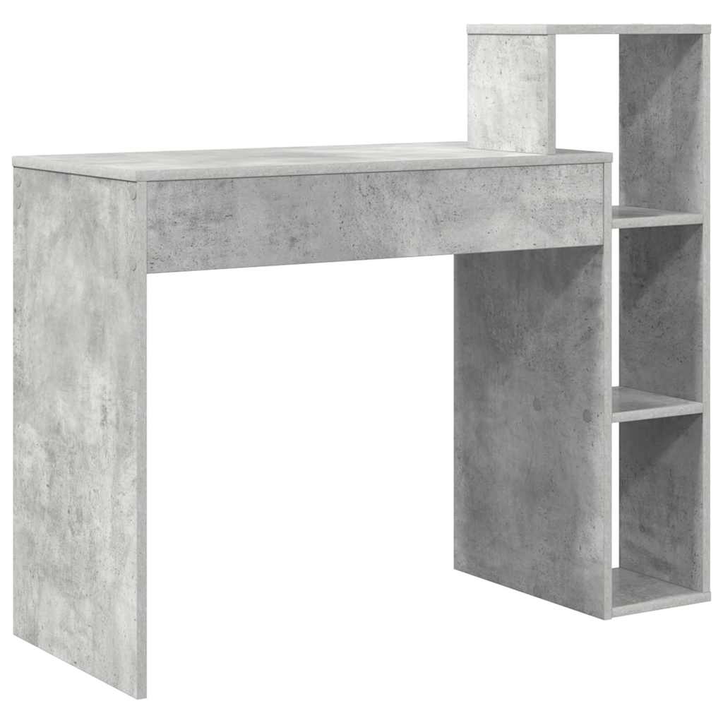 Desk with Shelf Concrete Grey 100 x 40 x 90 cm Engineered Wood