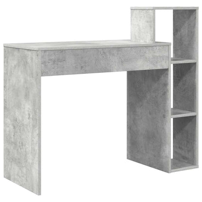 Desk with Shelf Concrete Grey 100 x 40 x 90 cm Engineered Wood