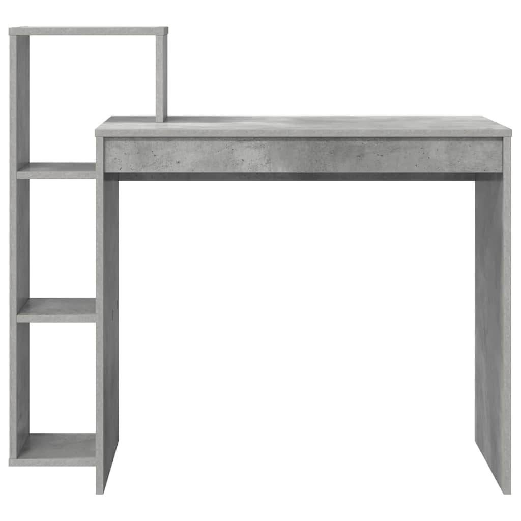 Desk with Shelf Concrete Grey 100 x 40 x 90 cm Engineered Wood