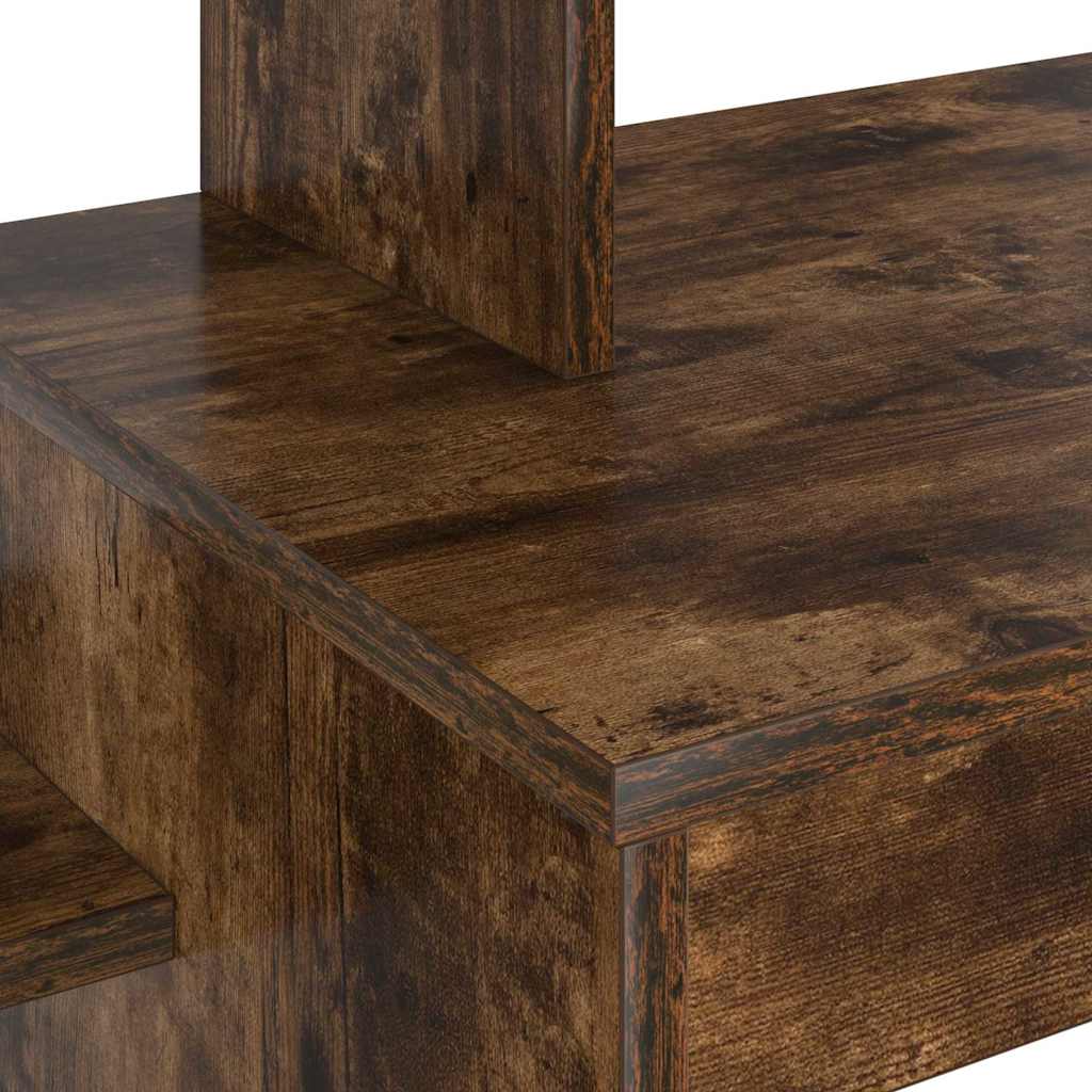 Desk with Shelf Smoked Oak 100 x 40 x 90 cm Engineered Wood