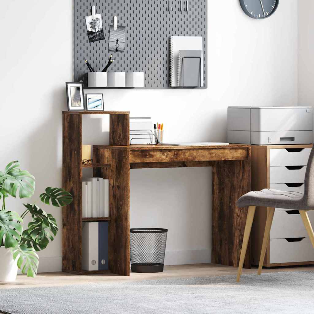 Desk Smoked Oak Engineered Wood 100 x 40 x 90 cm