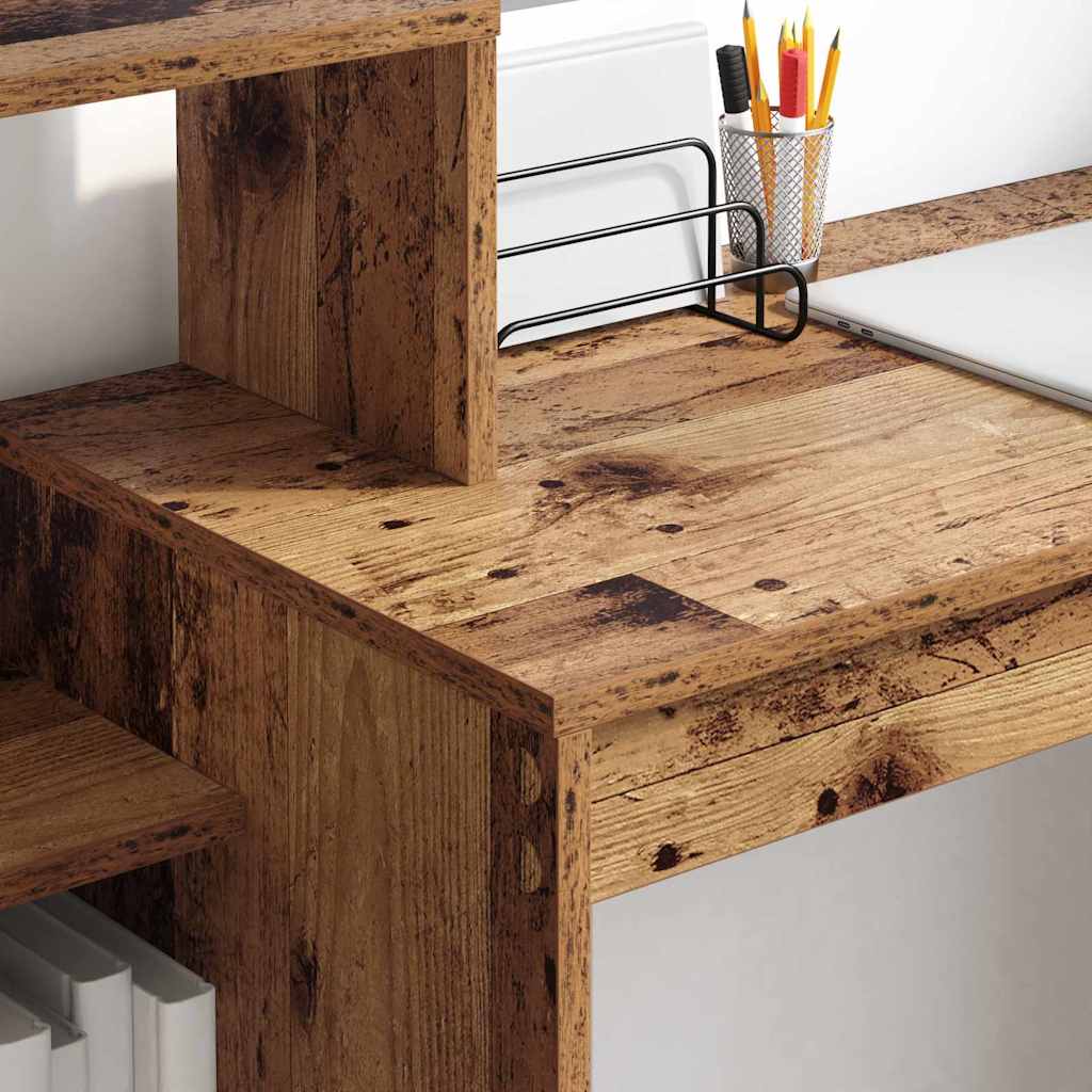 Desk with Shelf Old Wood 100 x 40 x 90 cm Engineered Wood