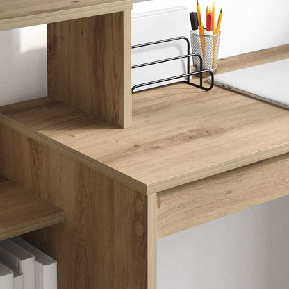 Desk with Shelf Artisan Oak 100 x 40 x 90 cm Engineered Wood