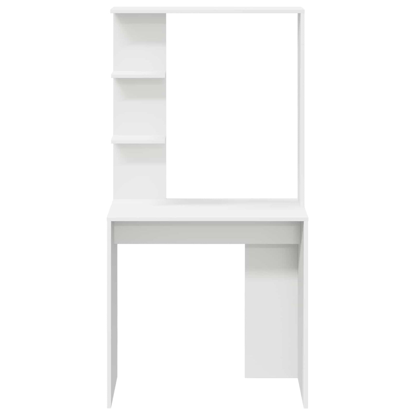 Desk with Shelf White 78.5 x 37 x 154.5 cm Engineered Wood