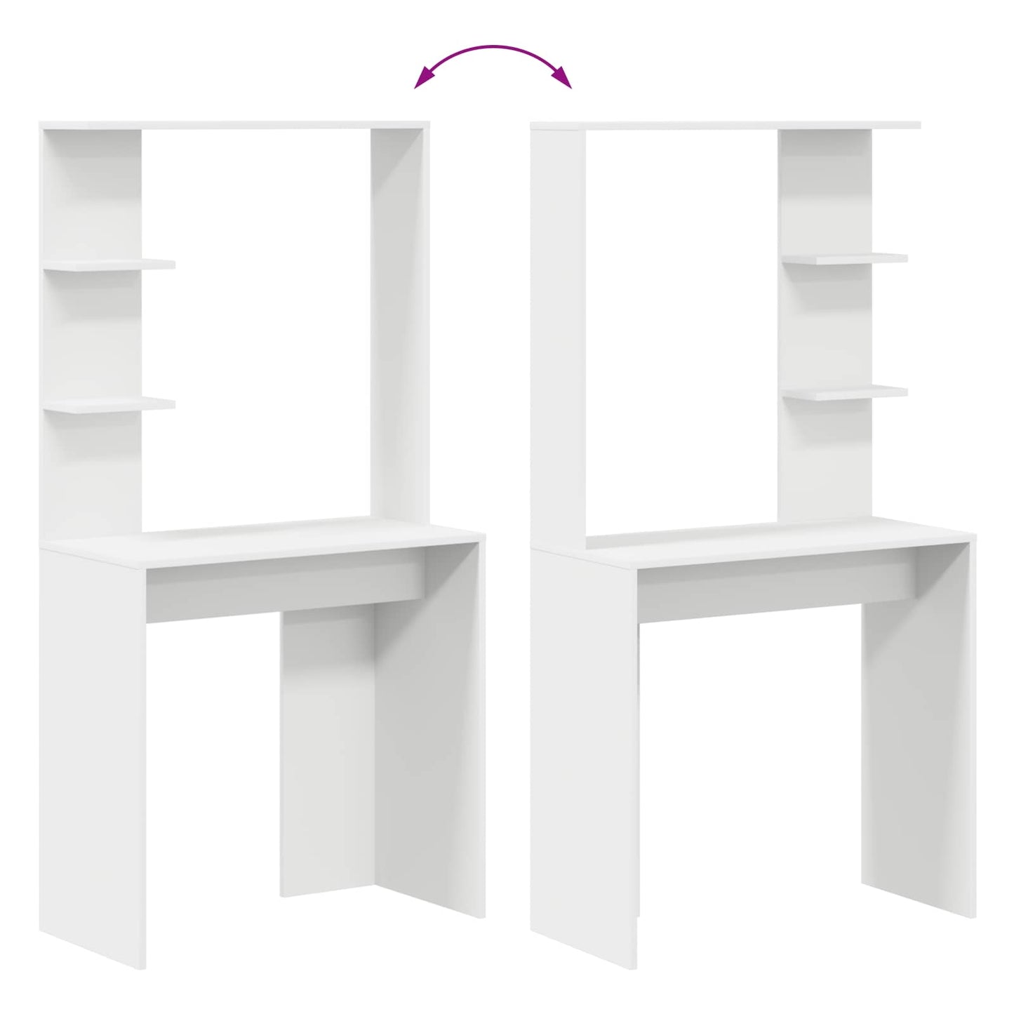 Desk White Engineered Wood 78.5 x 37 x 154.5 cm