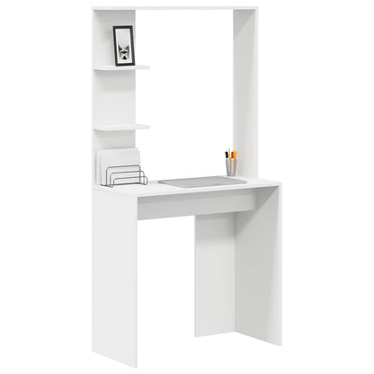 Desk White Engineered Wood 78.5 x 37 x 154.5 cm