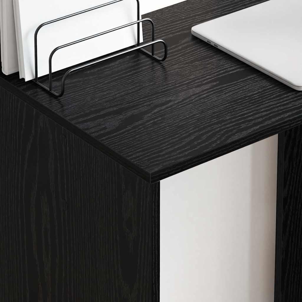 Desk with Shelf Black Oak 78.5 x 37 x 154.5 cm Engineered Wood