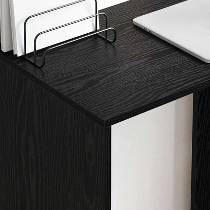 Desk with Shelf Black Oak 78.5 x 37 x 154.5 cm Engineered Wood