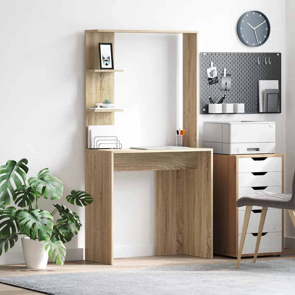 Desk Sonoma Oak Engineered Wood 78.5 x 37 x 154.5 cm