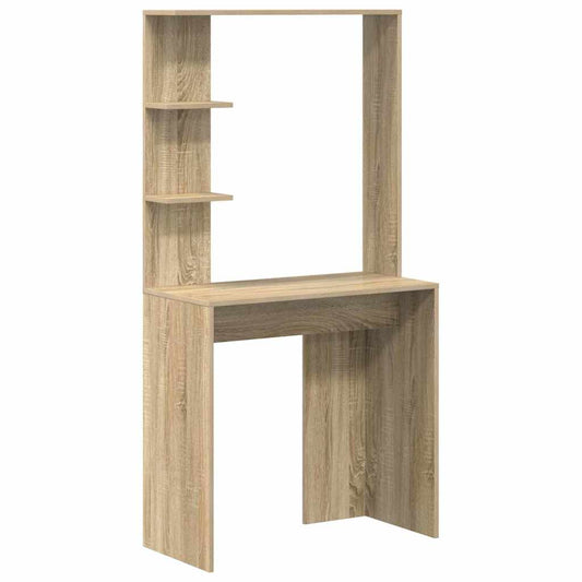 Desk with Shelf Sonoma Oak 78.5 x 37 x 154.5 cm Engineered Wood