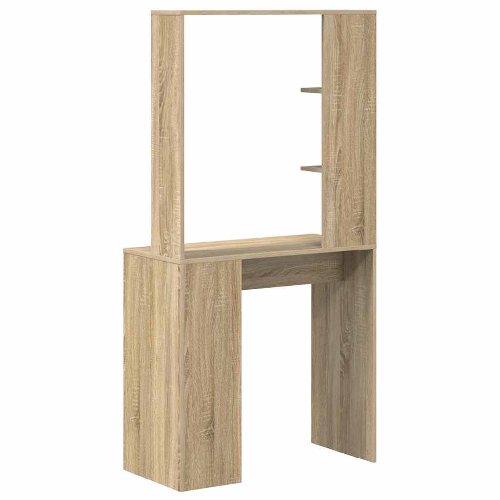 Desk with Shelf Sonoma Oak 78.5 x 37 x 154.5 cm Engineered Wood
