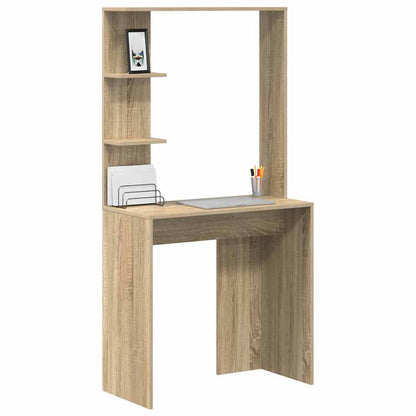 Desk with Shelf Sonoma Oak 78.5 x 37 x 154.5 cm Engineered Wood