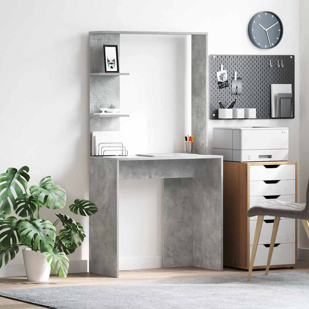 Desk Concrete Grey Engineered Wood 78.5 x 37 x 154.5 cm