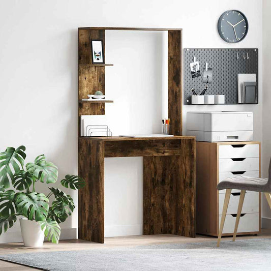 Desk Smoked Oak Engineered Wood 78.5 x 37 x 154.5 cm