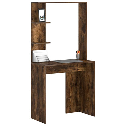 Desk Smoked Oak Engineered Wood 78.5 x 37 x 154.5 cm