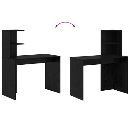 Desk Black Oak 102 x 50 x 124 cm Engineered Wood