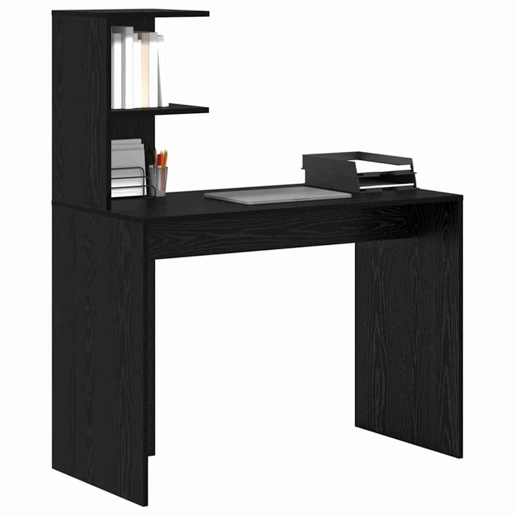 Desk Black Oak 102 x 50 x 124 cm Engineered Wood