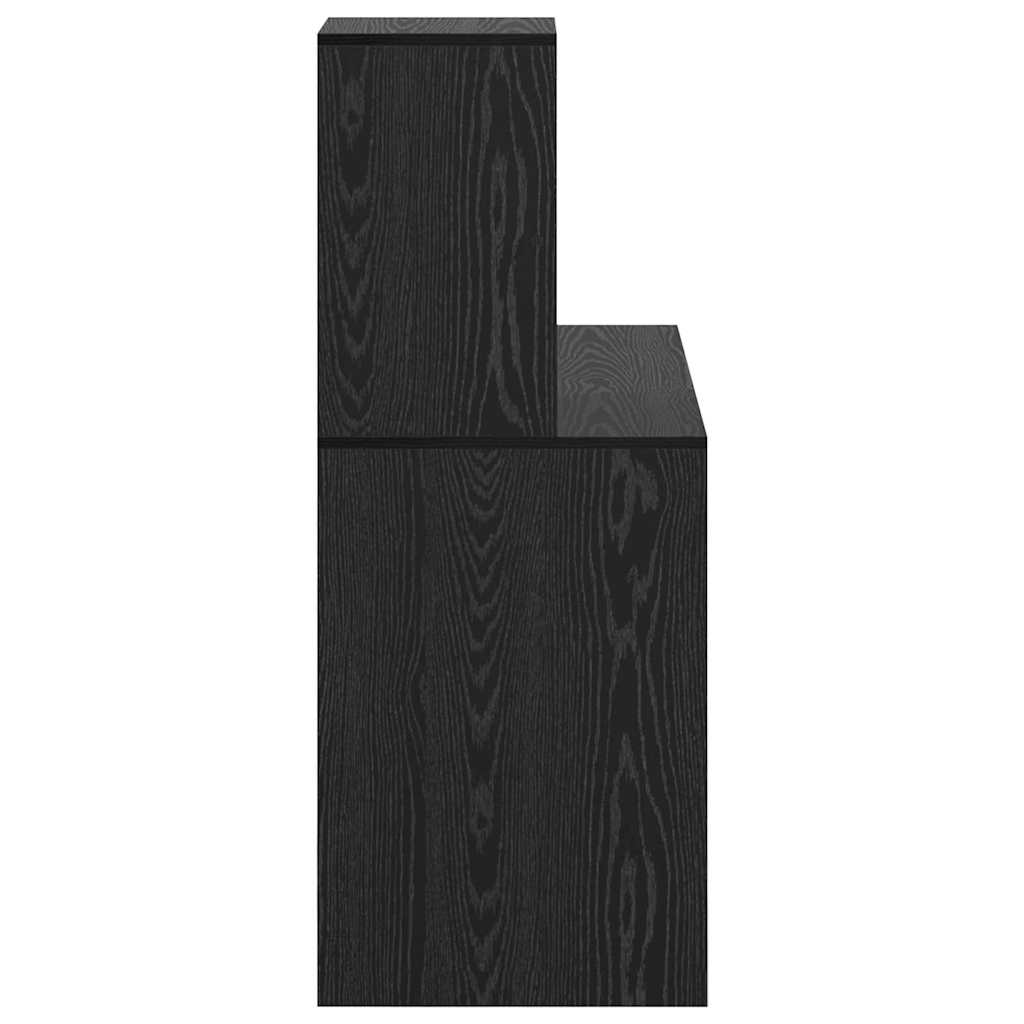 Desk with Shelf Black Oak 102 x 50 x 124 cm Engineered Wood