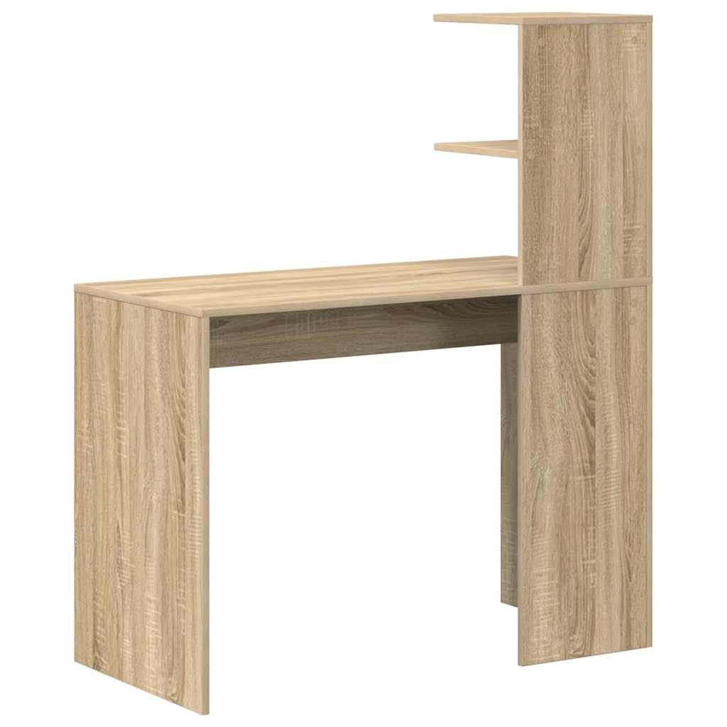 Desk with Shelf Sonoma oak 102 x 50 x 124 cm Engineered wood