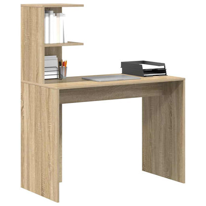 Desk with Shelf Sonoma oak 102 x 50 x 124 cm Engineered wood