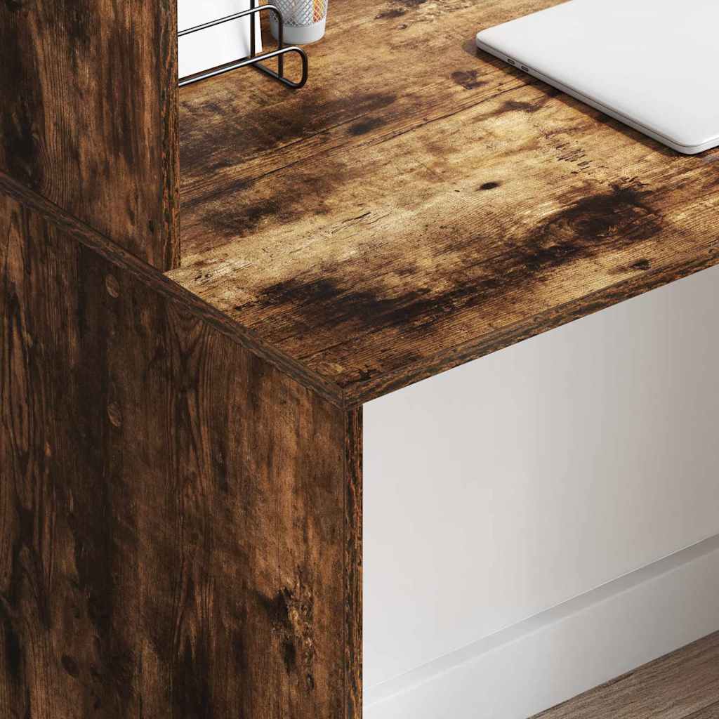Desk Smoked Oak 102 x 50 x 124 cm Engineered Wood
