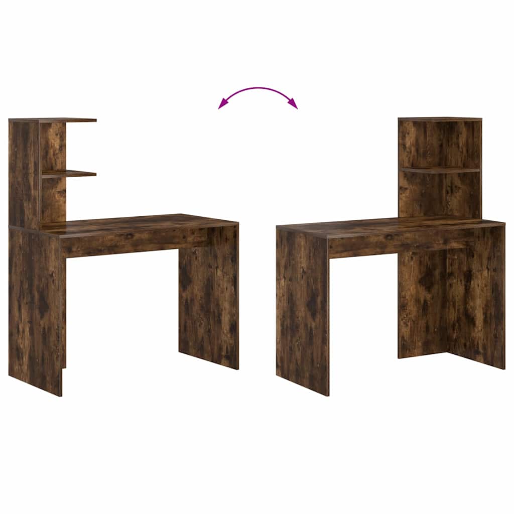 Desk Smoked Oak 102 x 50 x 124 cm Engineered Wood