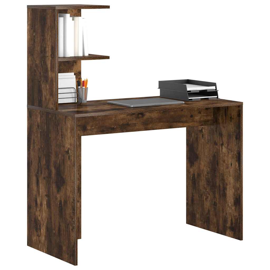 Desk Smoked Oak 102 x 50 x 124 cm Engineered Wood