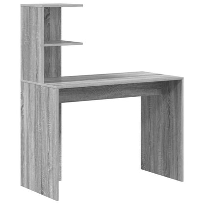 Desk with Shelf Grey Sonoma 102 x 50 x 124 cm Engineered Wood