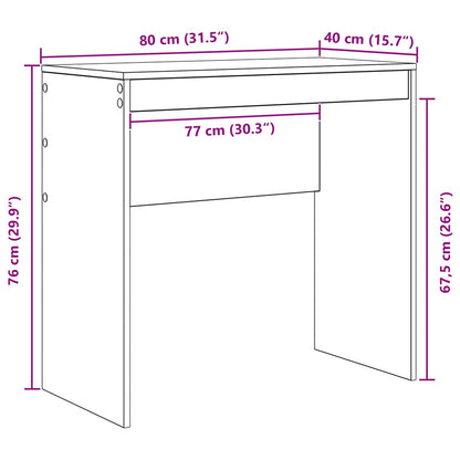 Desk White 80 x 40 x 76 cm