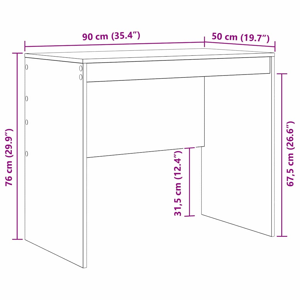 Desk Old Wood 90 x 50 x 76 cm