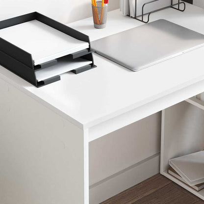 Desk with Shelf White 108 x 55 x 103.5 cm Engineered Wood