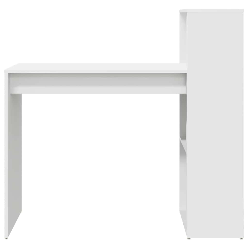 Desk with Shelf White 108 x 55 x 103.5 cm Engineered Wood