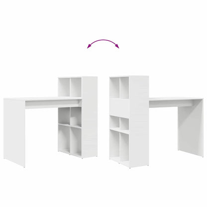 Desk with Shelf White 108 x 55 x 103.5 cm Engineered Wood